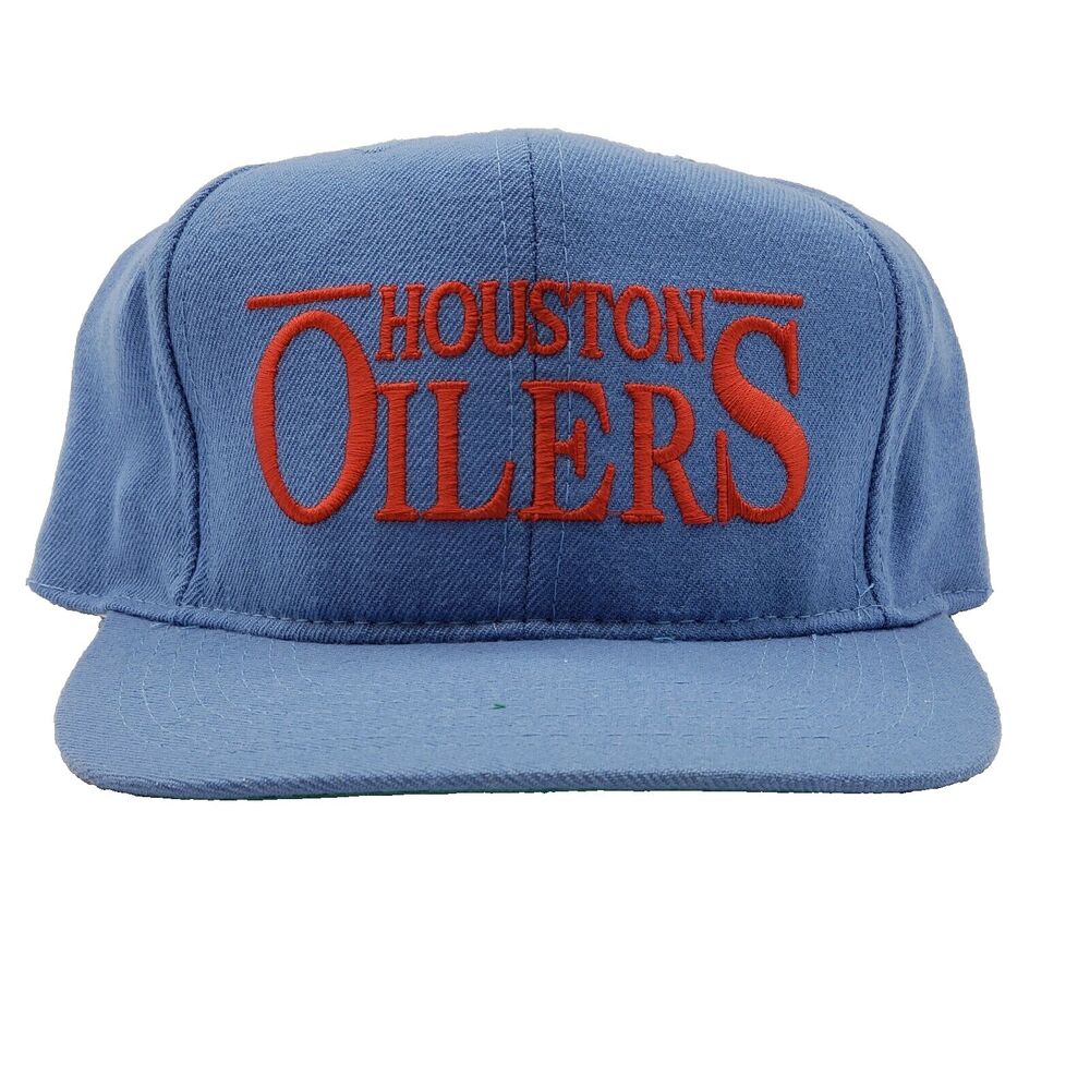 Vtg Houston Oilers Snapback Hat ANNCO Professional Model 100% Wool Script NFL